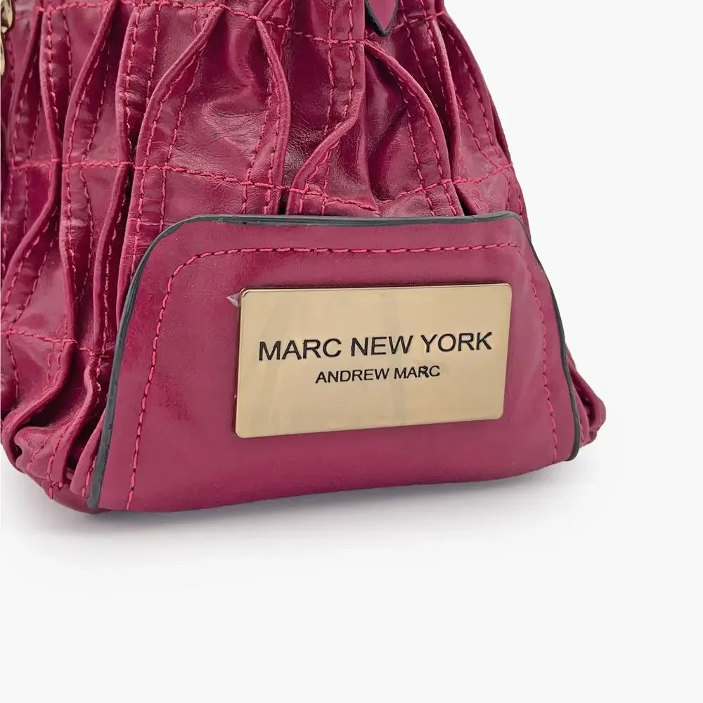 ANDREW MARC Pleated Leather Shoulder Bag (Rose Pink) - Picture 5 of 10